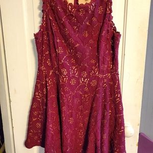 City Studio Lace Overlay Dress